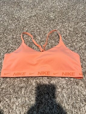 Nike Coral Sports Bralette with Logo Band